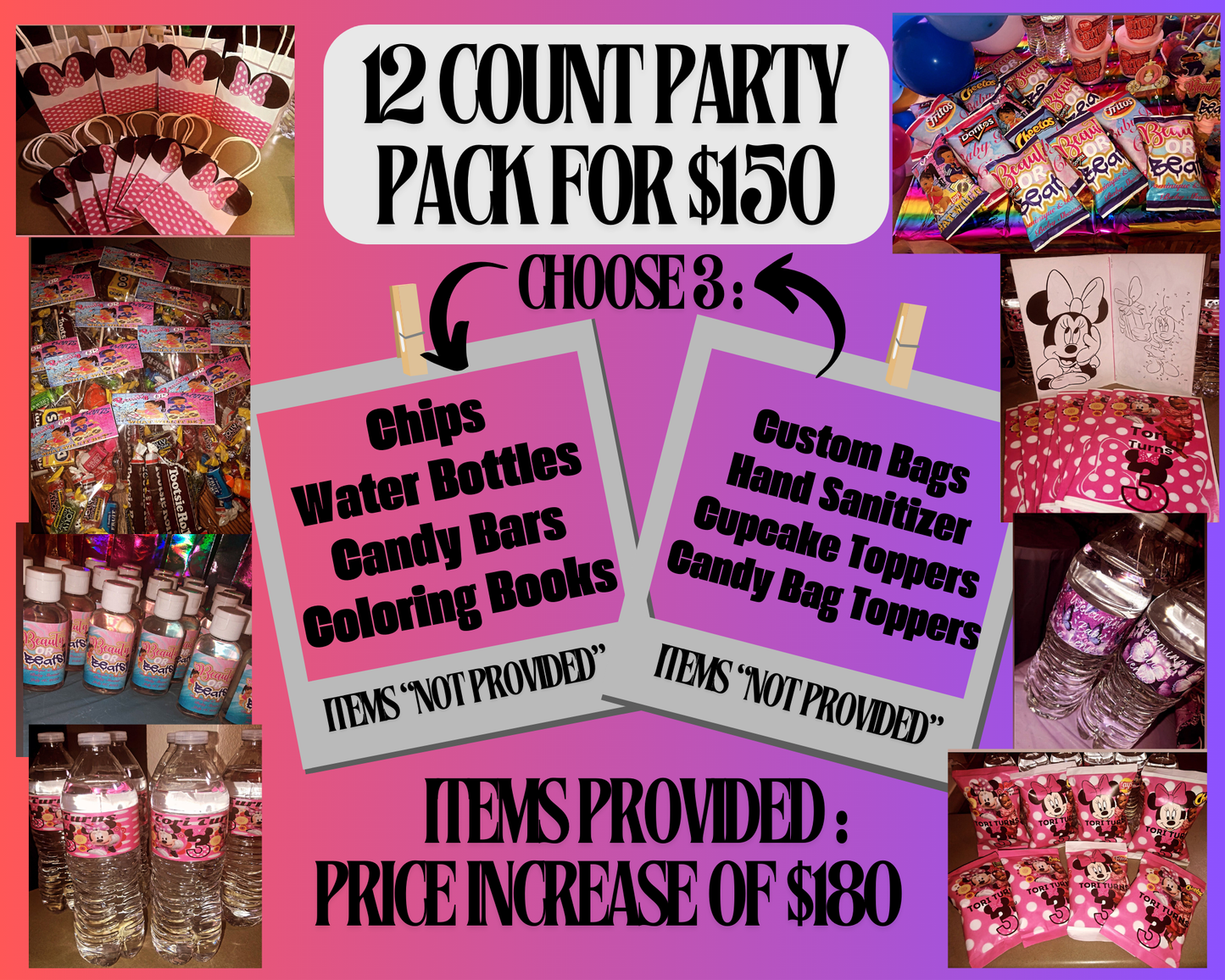 12 Count Party Pack For $150