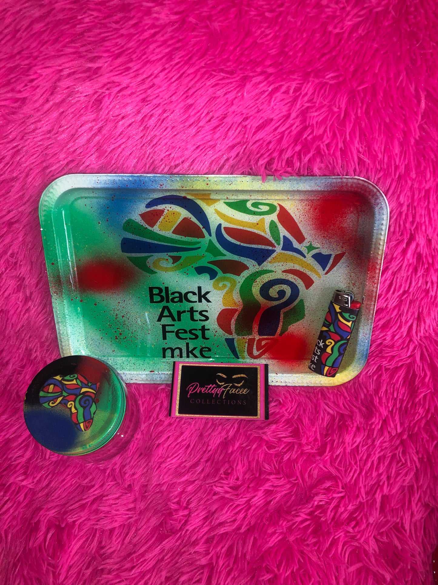 Black Arts Fest Tray, Jar & Lighter